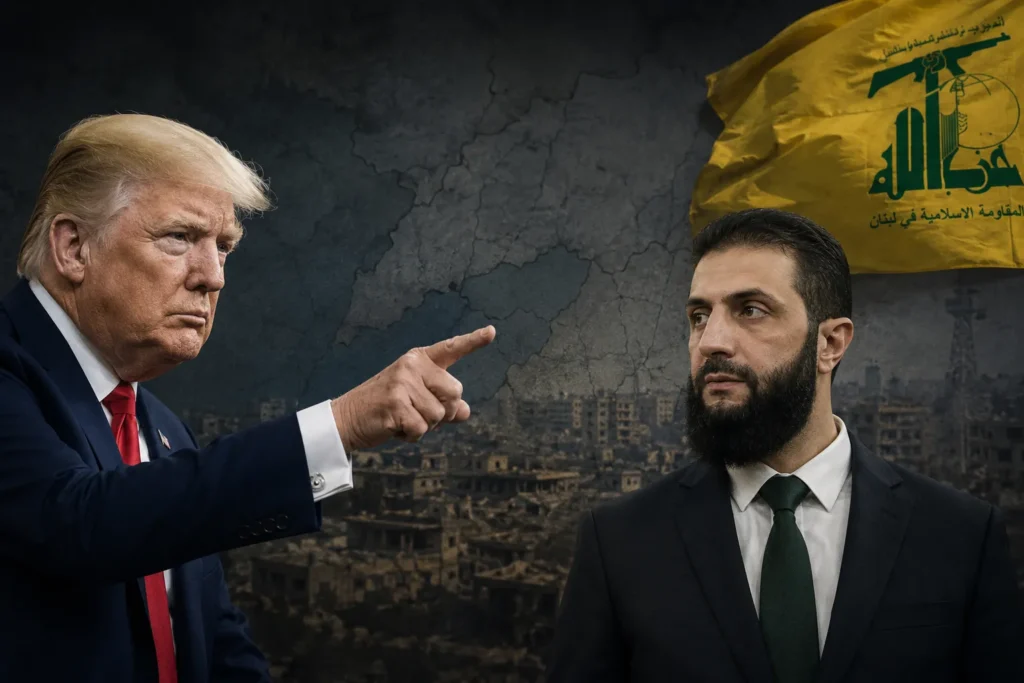 Donald Trump, yeni Suriye yönetiminin Hizbullah'a karşı daha aktif bir rol üstlenmesi yönündeki siyasi ve güvenlik baskısını artırıyor. Bu yaklaşım, Şam'ı bölgenin en karmaşık güvenlik dosyalarından biriyle karşı karşıya bırakabilecek bir gelişme olarak değerlendiriliyor.